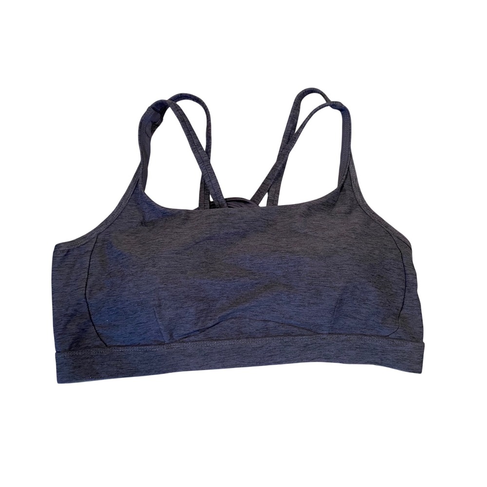 Athletic Works ButterCore Sports Bra XXL 20 Black Soot Heather Twist Back New
